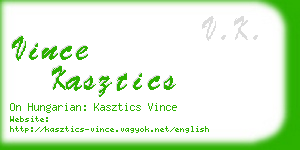 vince kasztics business card